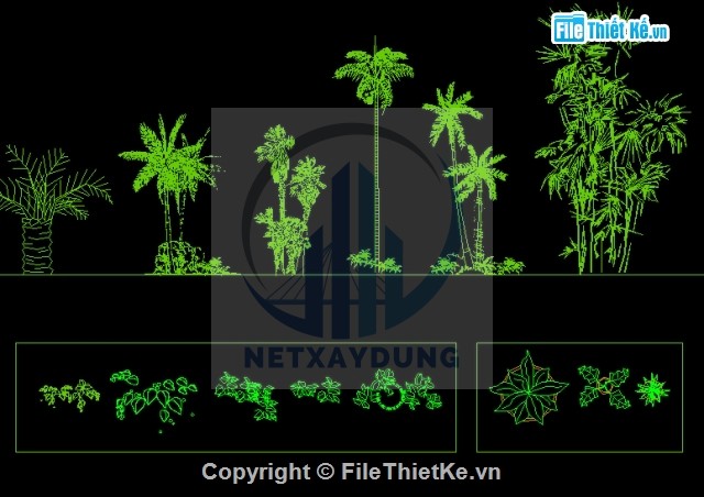 Bản vẽ cad mô hình cây xanh đa dạng phong phú - Ảnh 2